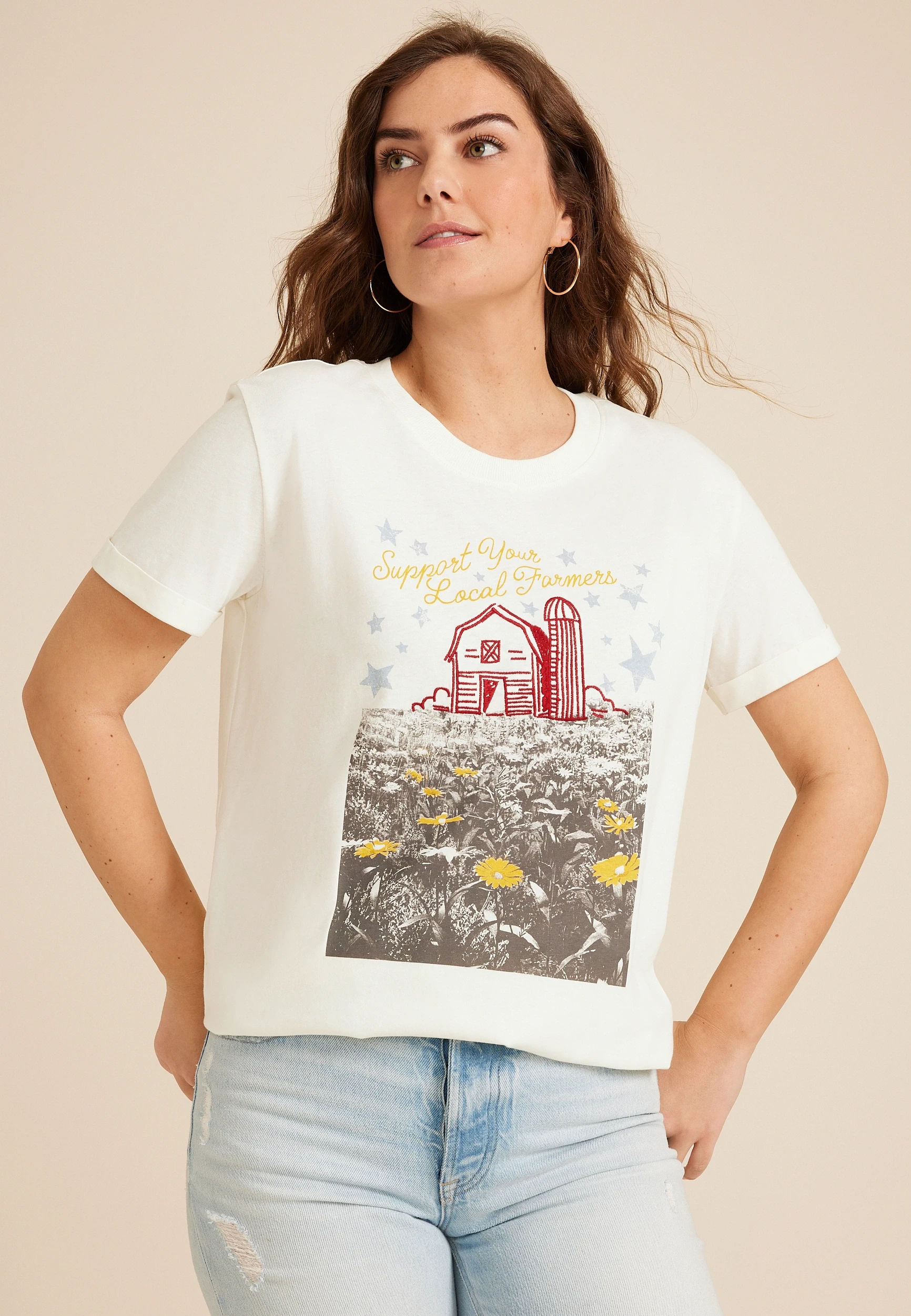 Support Your Local Farmers Oversized Fit Graphic Tee 1 Support Your Local Farmers Oversized Fit Graphic Tee