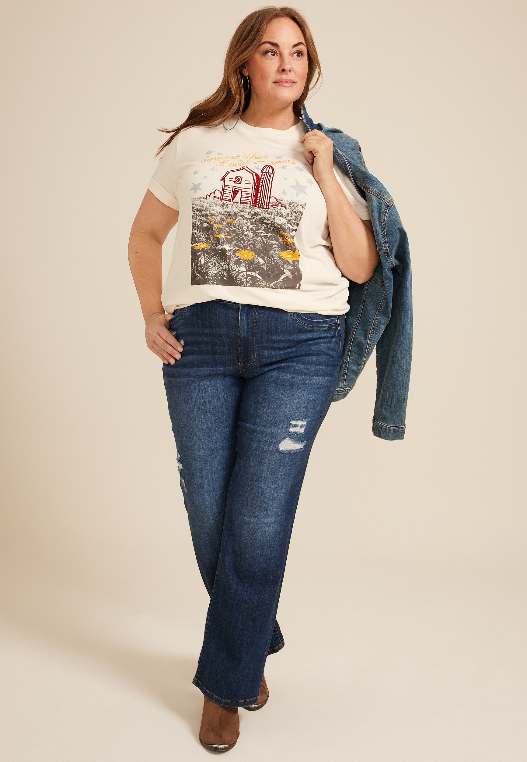 Plus Size Support Your Local Farmers Oversized Fit Graphic Tee 12 Plus Size Support Your Local Farmers Oversized Fit Graphic Tee