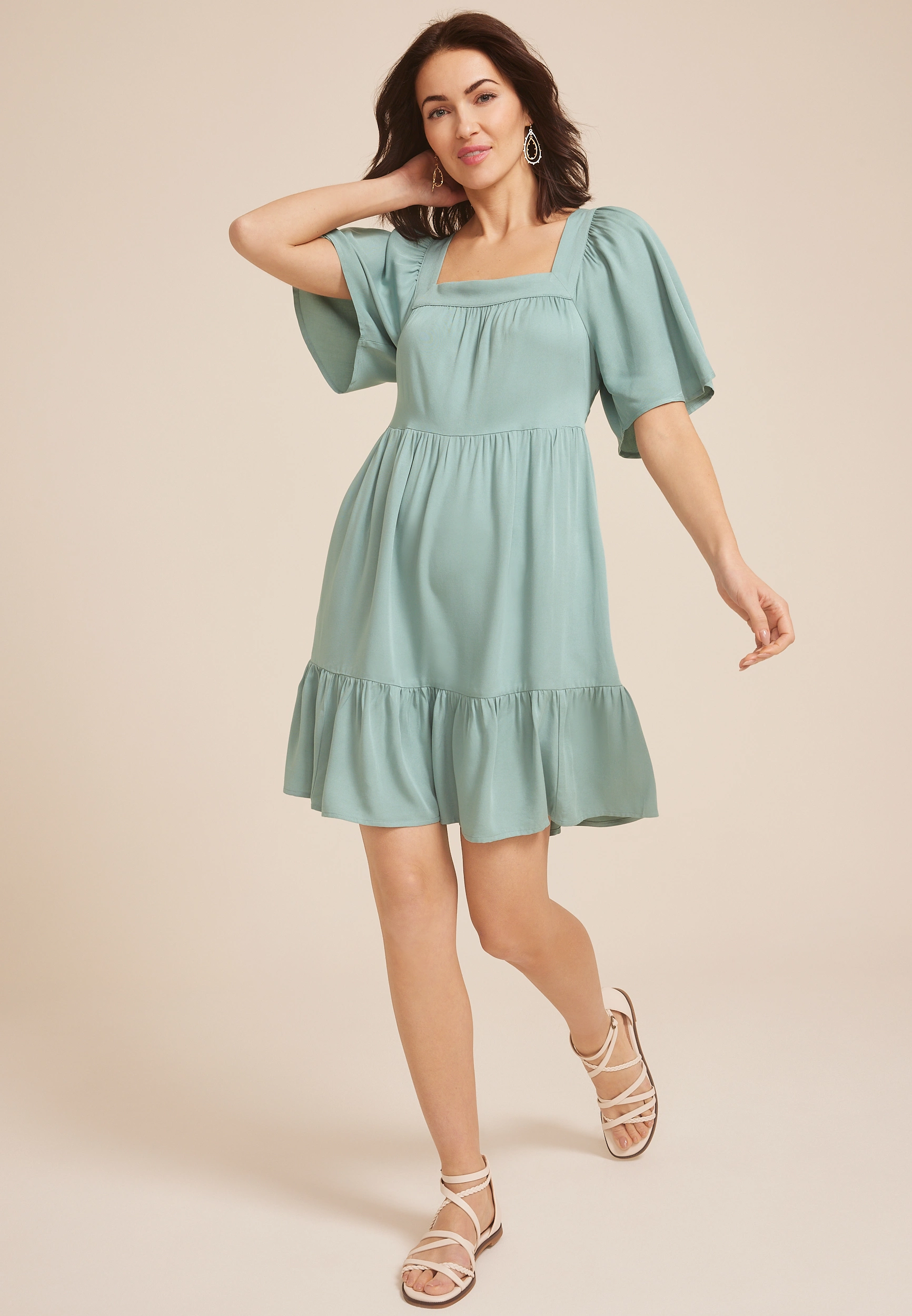 Flutter Sleeve Babydoll Dress 1 Flutter Sleeve Babydoll Dress