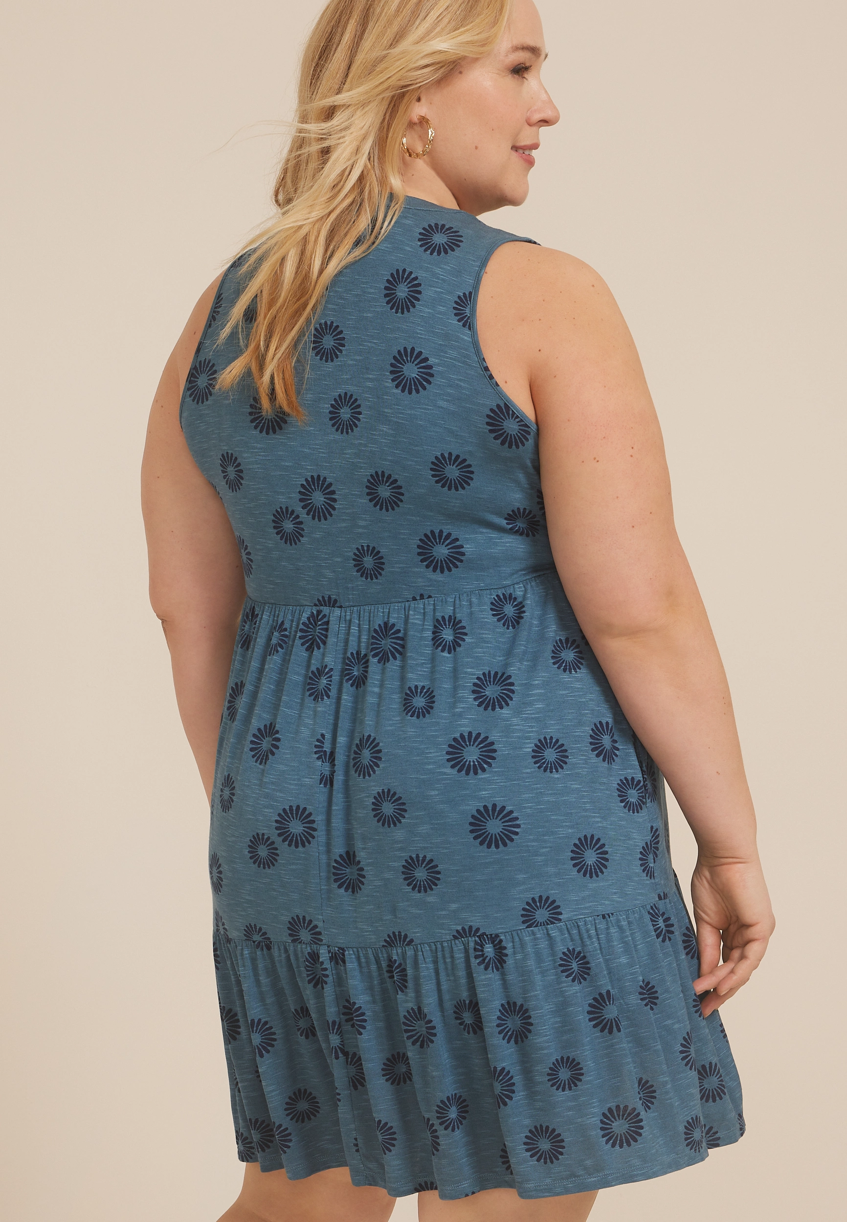 Plus Size 24/7 Bare Printed Notch Neck Dress 11 Plus Size 24/7 Bare Printed Notch Neck Dress
