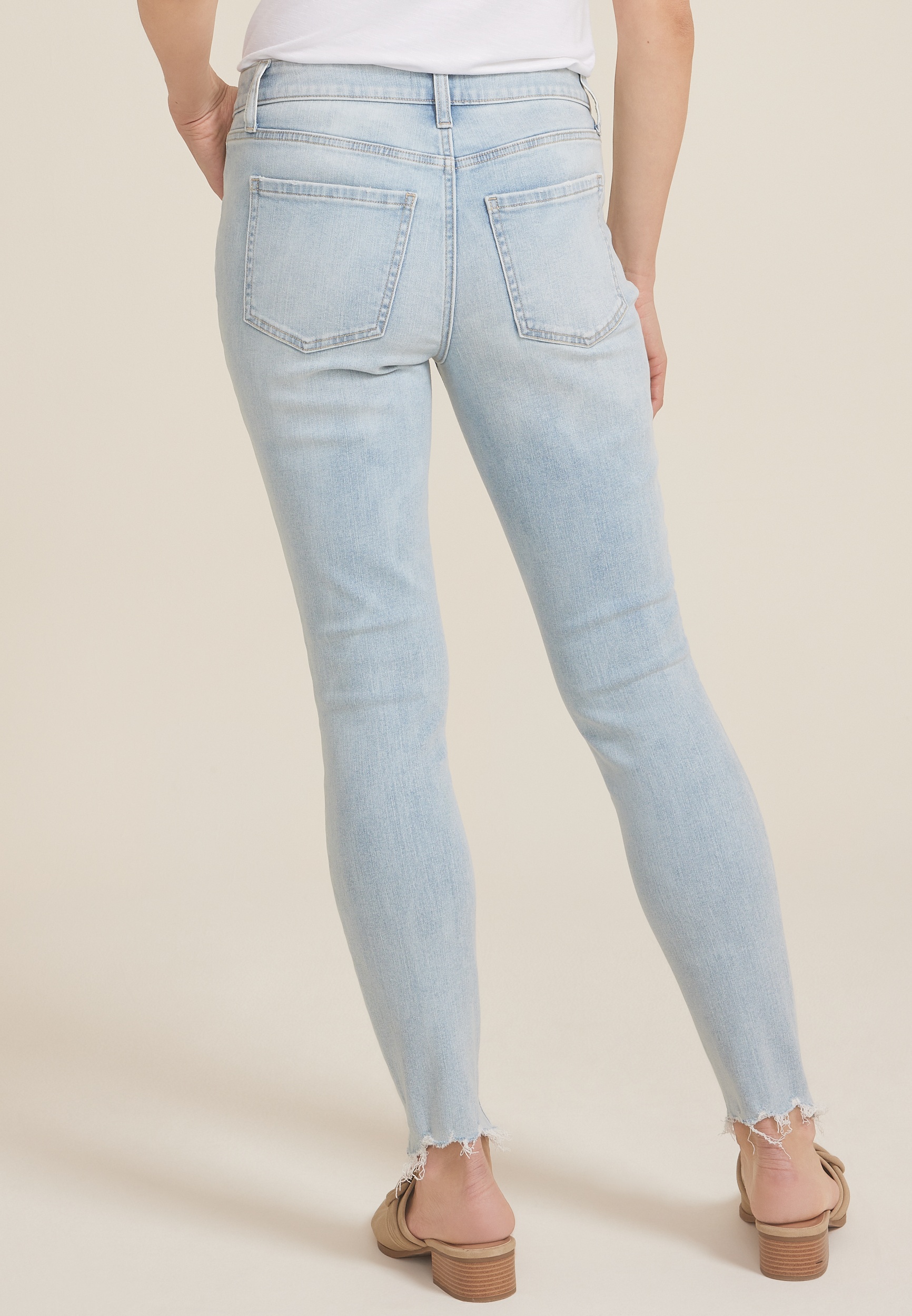 m jeans by maurices鈩?Light High Rise Ripped Hem Ankle Jegging 11 m jeans by maurices鈩?Light High Rise Ripped Hem Ankle Jegging
