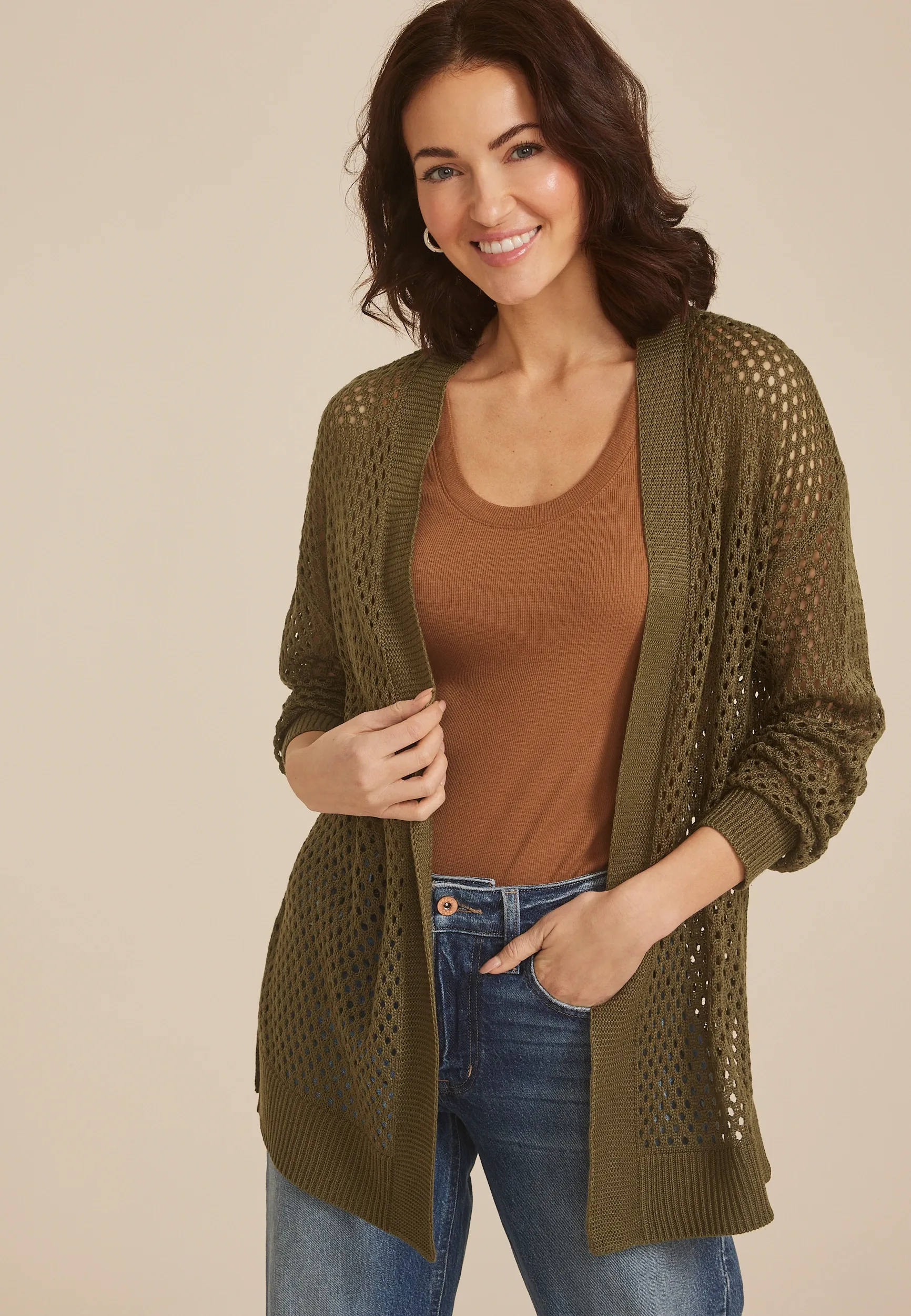 Mesh Open Front Cardigan 1 Mesh Open Front Cardigan