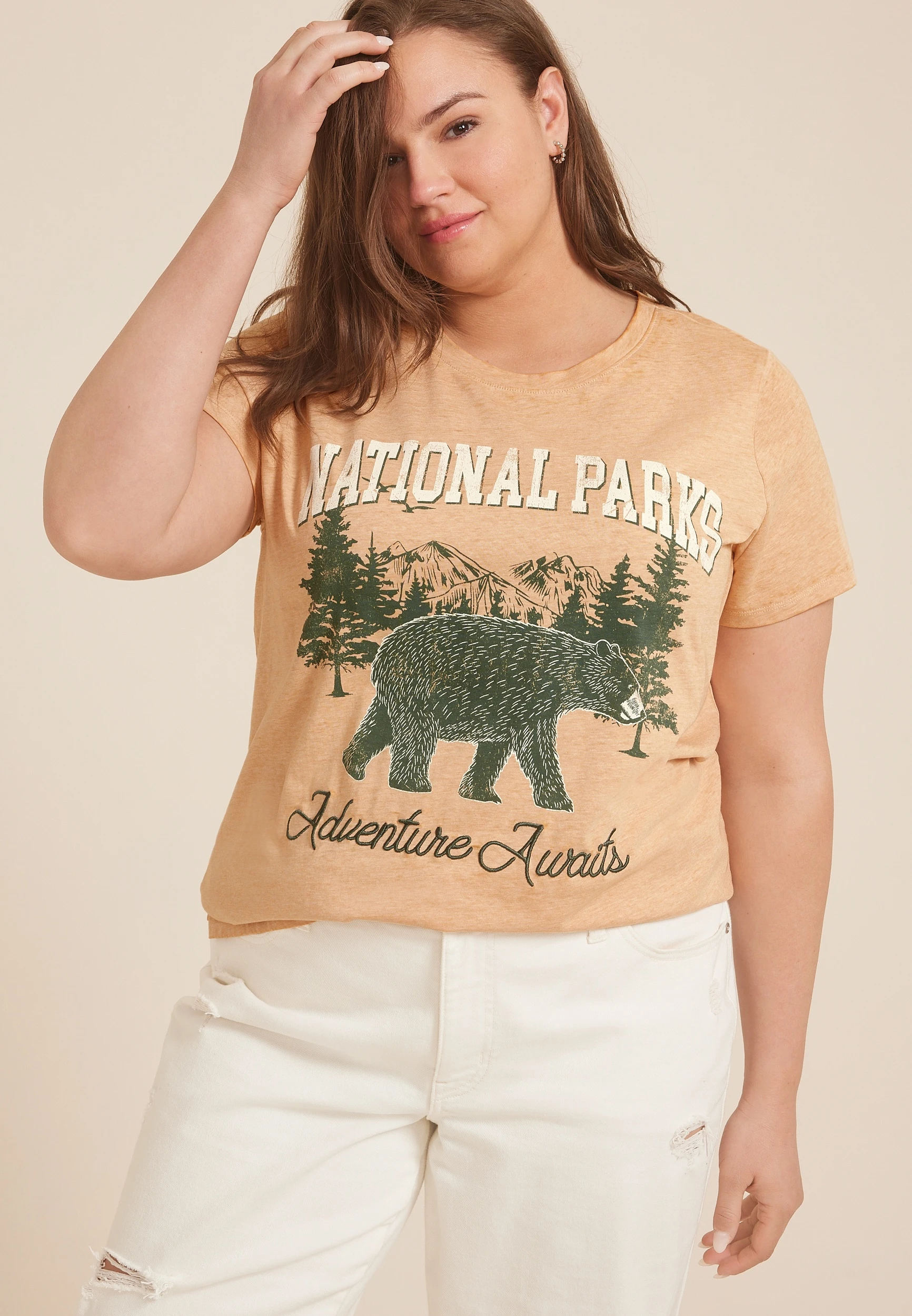 Plus Size National Parks Adventure Awaits Classic Fit Graphic Tee 1 Plus Size National Parks Adventure Awaits Classic Fit Graphic Tee