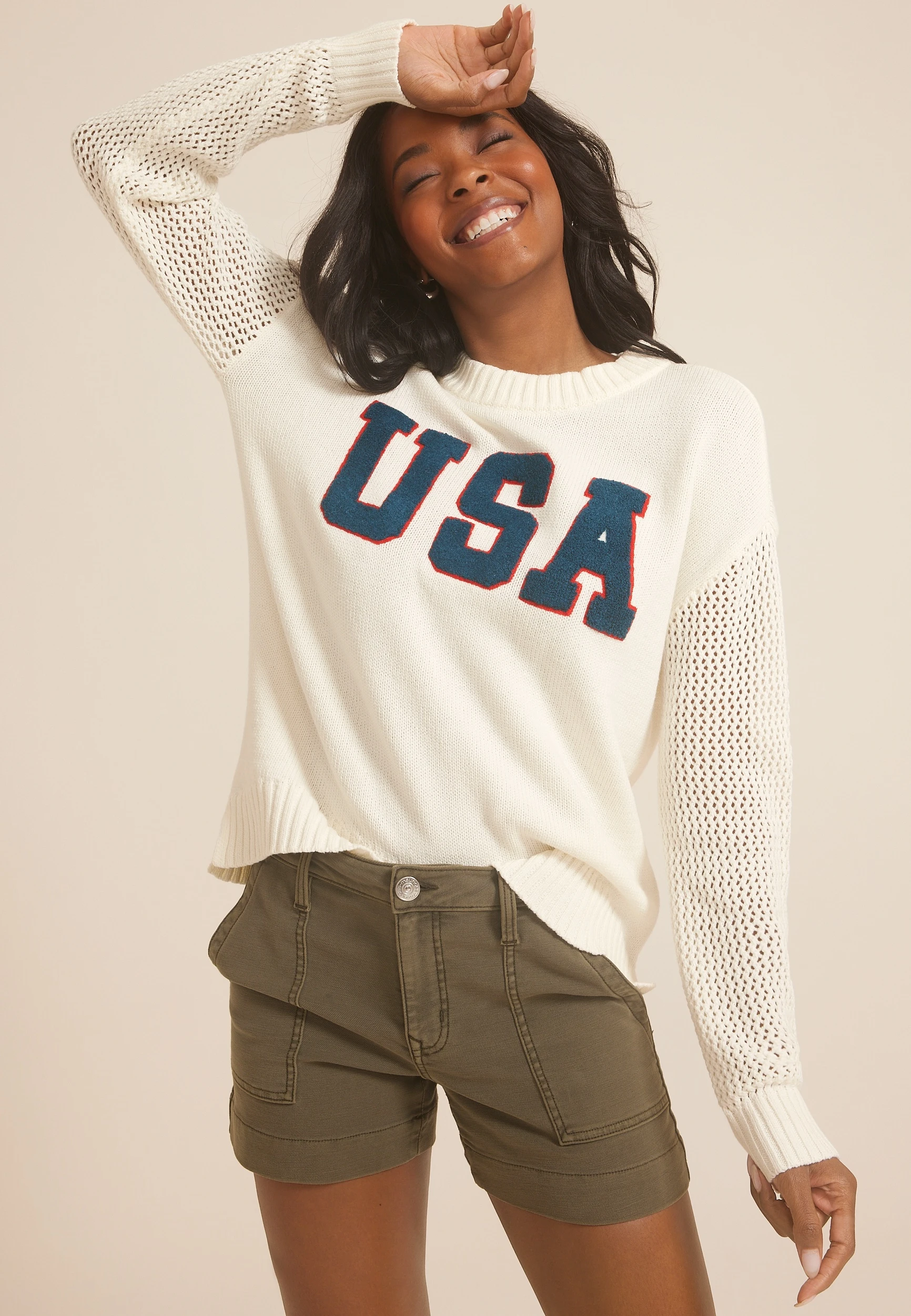 USA Chenille Patch Sweater 1 USA Chenille Patch Sweater