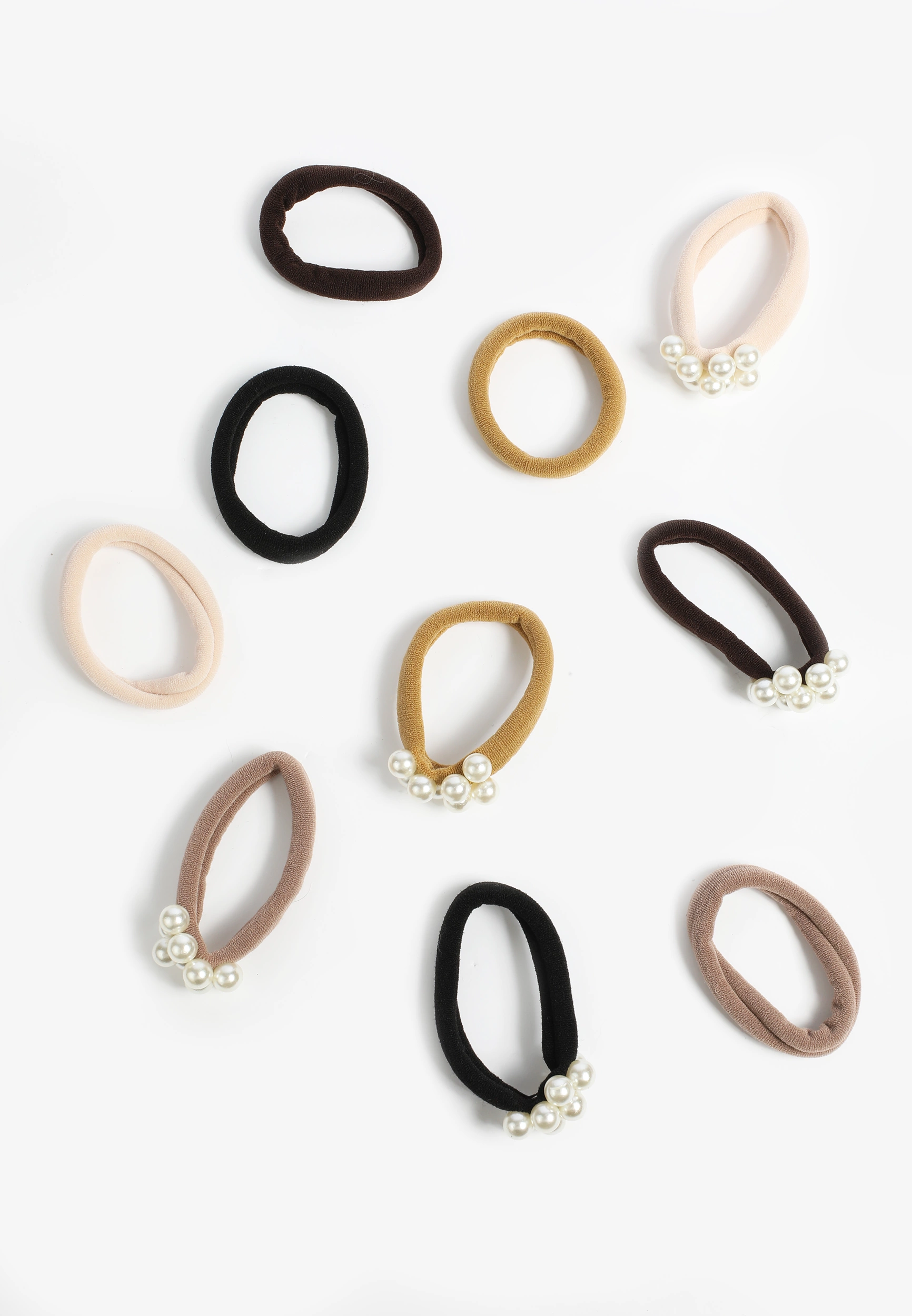 10 Pack Faux Pearl Hair Ties