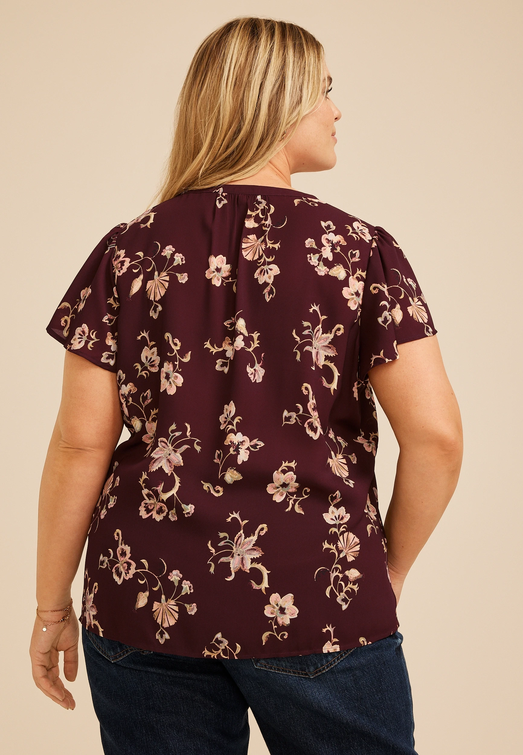 Plus Size Atwood Flutter Sleeve Blouse 11 Plus Size Atwood Flutter Sleeve Blouse