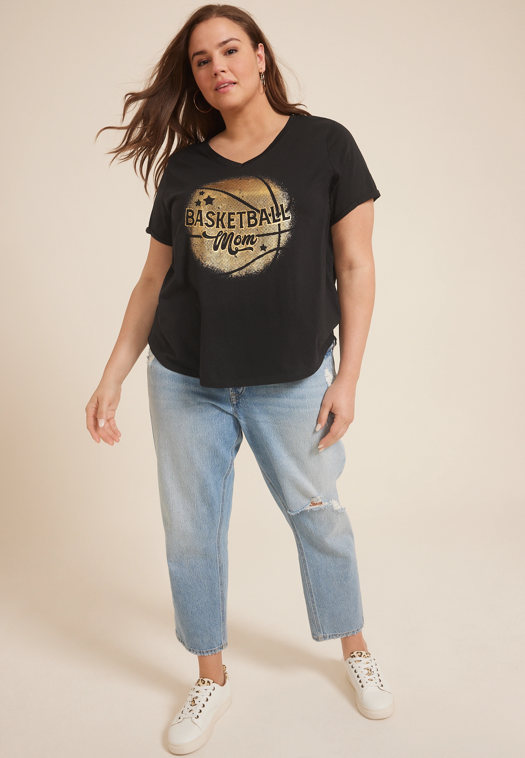 Plus Size Basketball Mom Classic Fit Graphic Tee 1 Plus Size Basketball Mom Classic Fit Graphic Tee