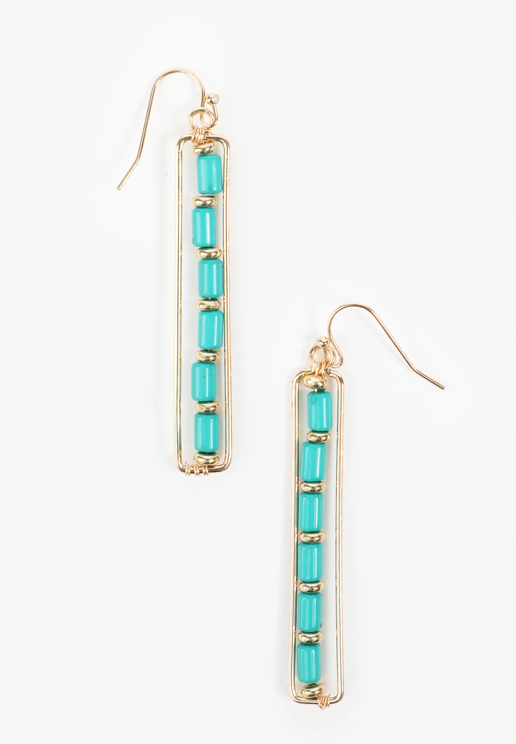 Turquoise And Gold Getaway Drop Earrings 1 Turquoise And Gold Getaway Drop Earrings