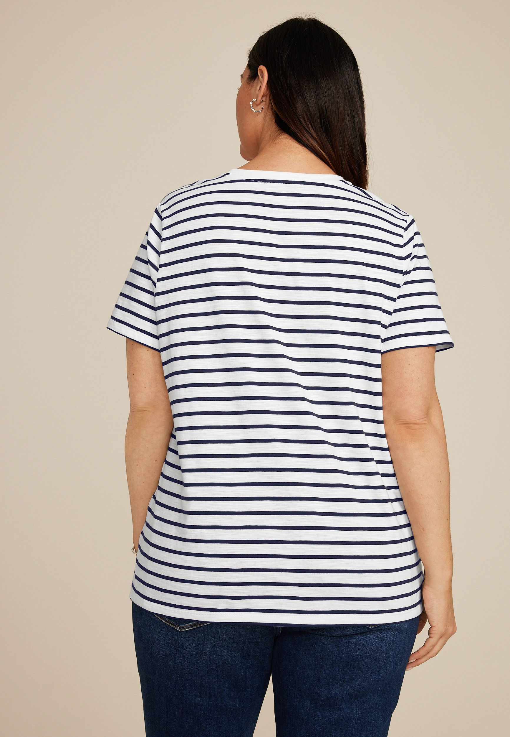 Plus Size 24/7 Dawson Striped Crew Neck Tee 9 Plus Size 24/7 Dawson Striped Crew Neck Tee