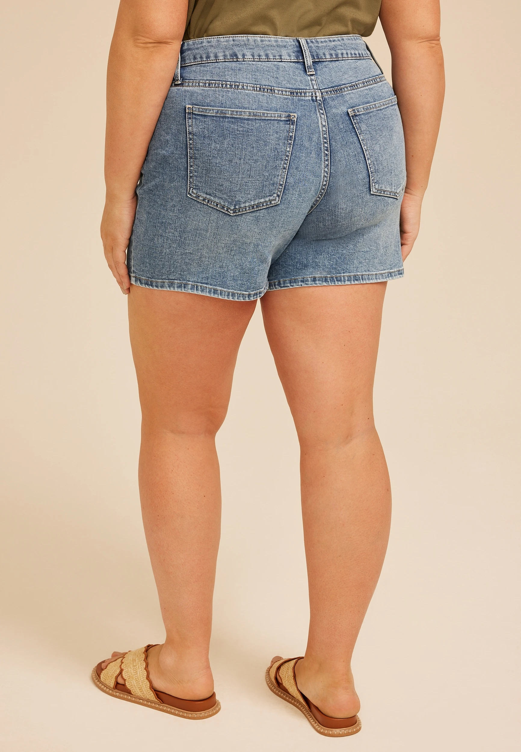 Plus Size m jeans by maurices鈩?Mid Rise Button Fly 6in Short 11 Plus Size m jeans by maurices鈩?Mid Rise Button Fly 6in Short