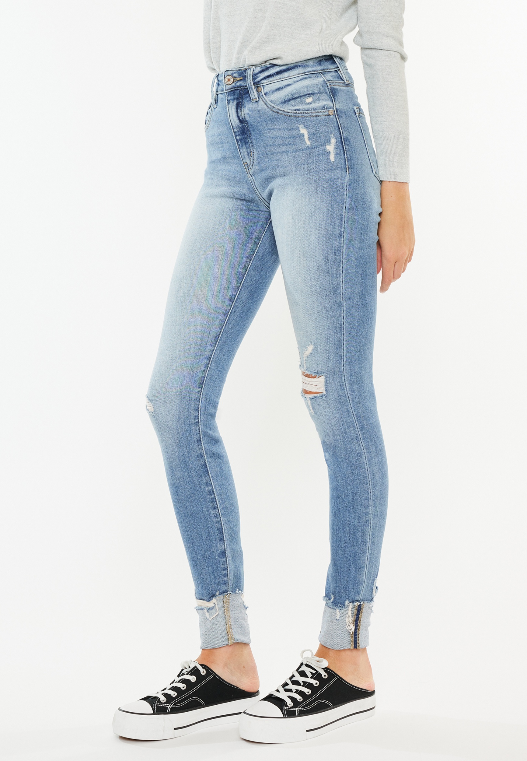 KanCan鈩?Curvy High Rise Ripped Cuffed Hem Skinny Jean 14 KanCan鈩?Curvy High Rise Ripped Cuffed Hem Skinny Jean