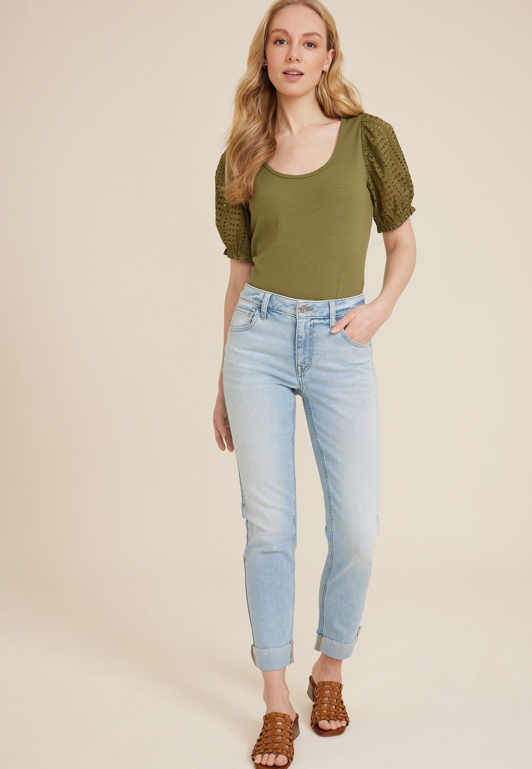 m jeans by maurices鈩?Light Mid Rise Slim Straight Ankle Jean 1 m jeans by maurices鈩?Light Mid Rise Slim Straight Ankle Jean