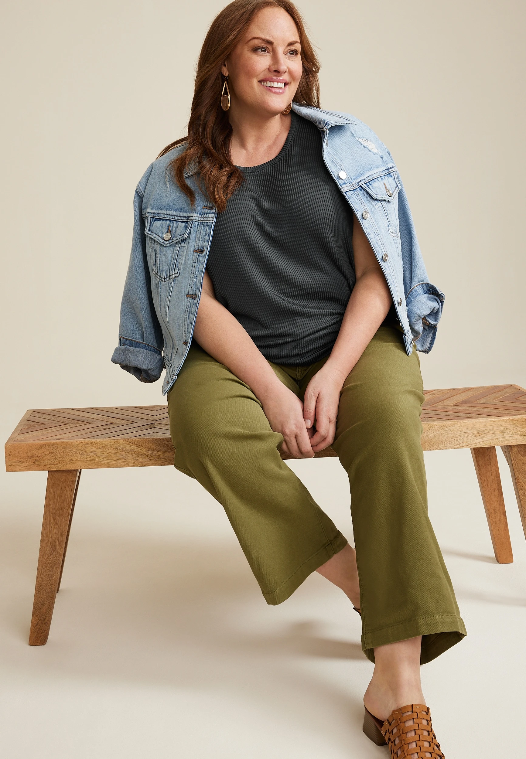 Plus Size 24/7 Clara Ribbed Tee 12 Plus Size 24/7 Clara Ribbed Tee