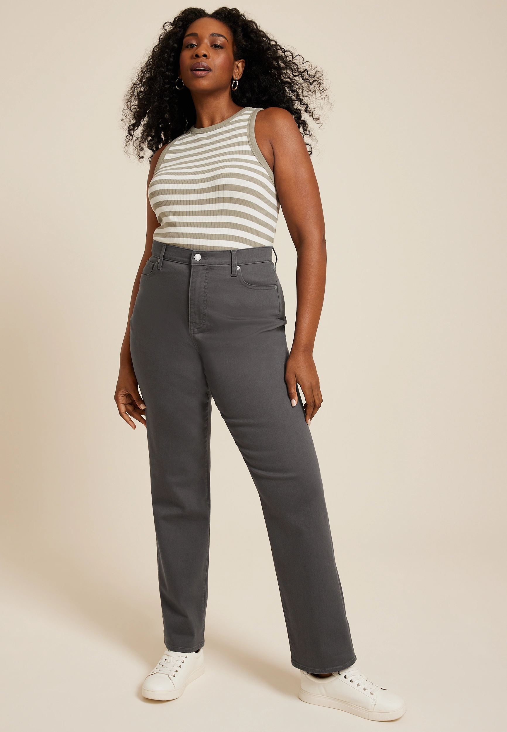 Plus Size m jeans by maurices鈩?Color High Rise Sculpt Straight Jean 1 Plus Size m jeans by maurices鈩?Color High Rise Sculpt Straight Jean
