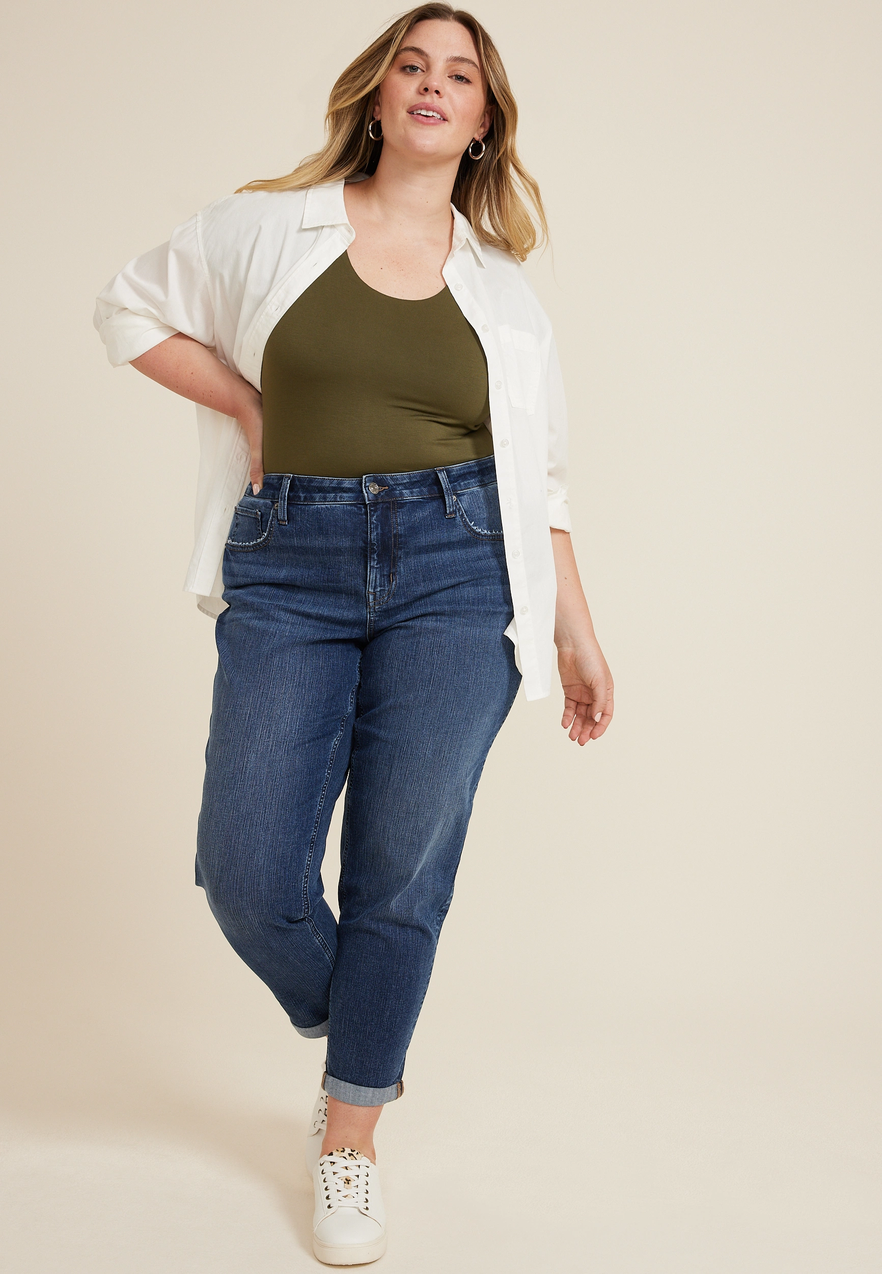 Plus Size m jeans by maurices鈩?Classic High Rise Dark Taper Jean 1 Plus Size m jeans by maurices鈩?Classic High Rise Dark Taper Jean