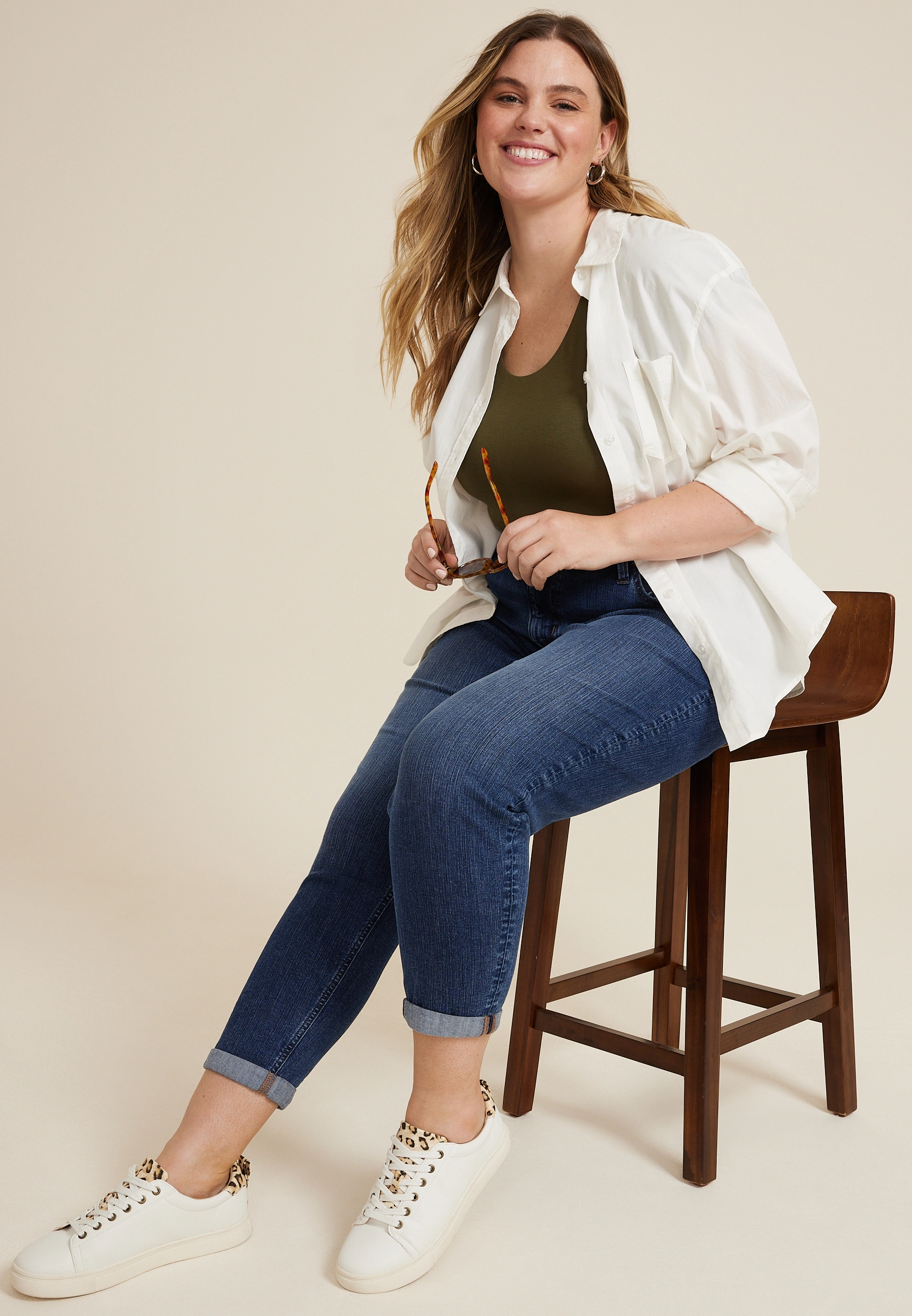 Plus Size m jeans by maurices鈩?Classic High Rise Dark Taper Jean 12 Plus Size m jeans by maurices鈩?Classic High Rise Dark Taper Jean