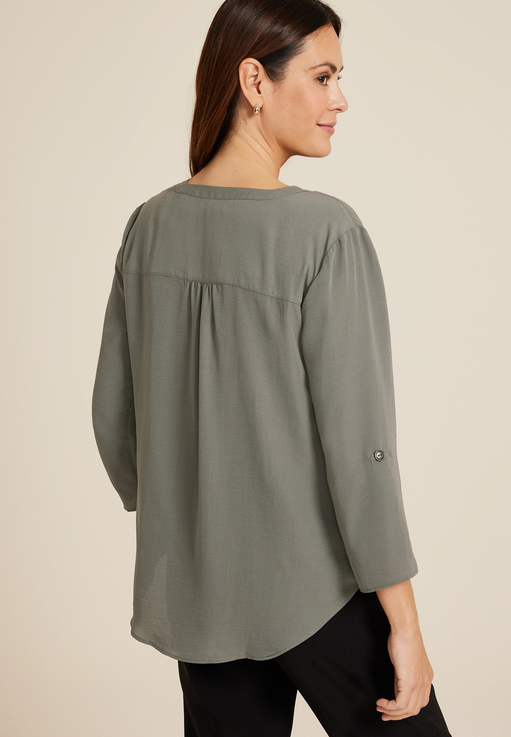 Atwood 3/4 Sleeve Popover Blouse 5 Atwood 3/4 Sleeve Popover Blouse
