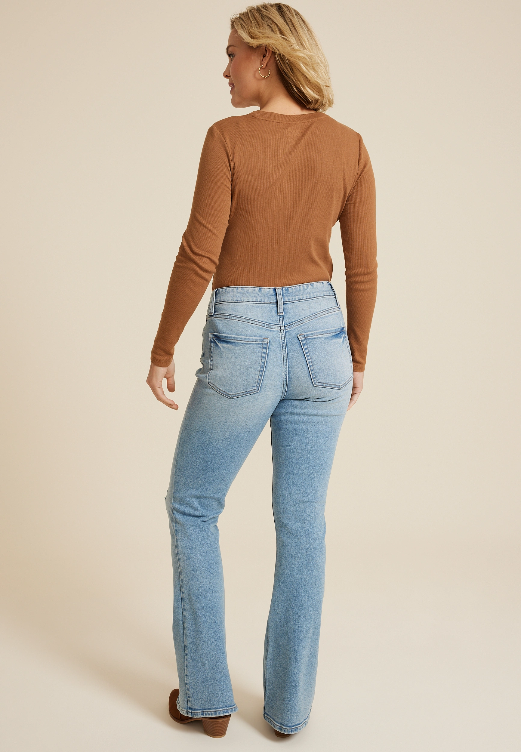 Curvy High Rise Ripped Flare Jean 11 Curvy High Rise Ripped Flare Jean