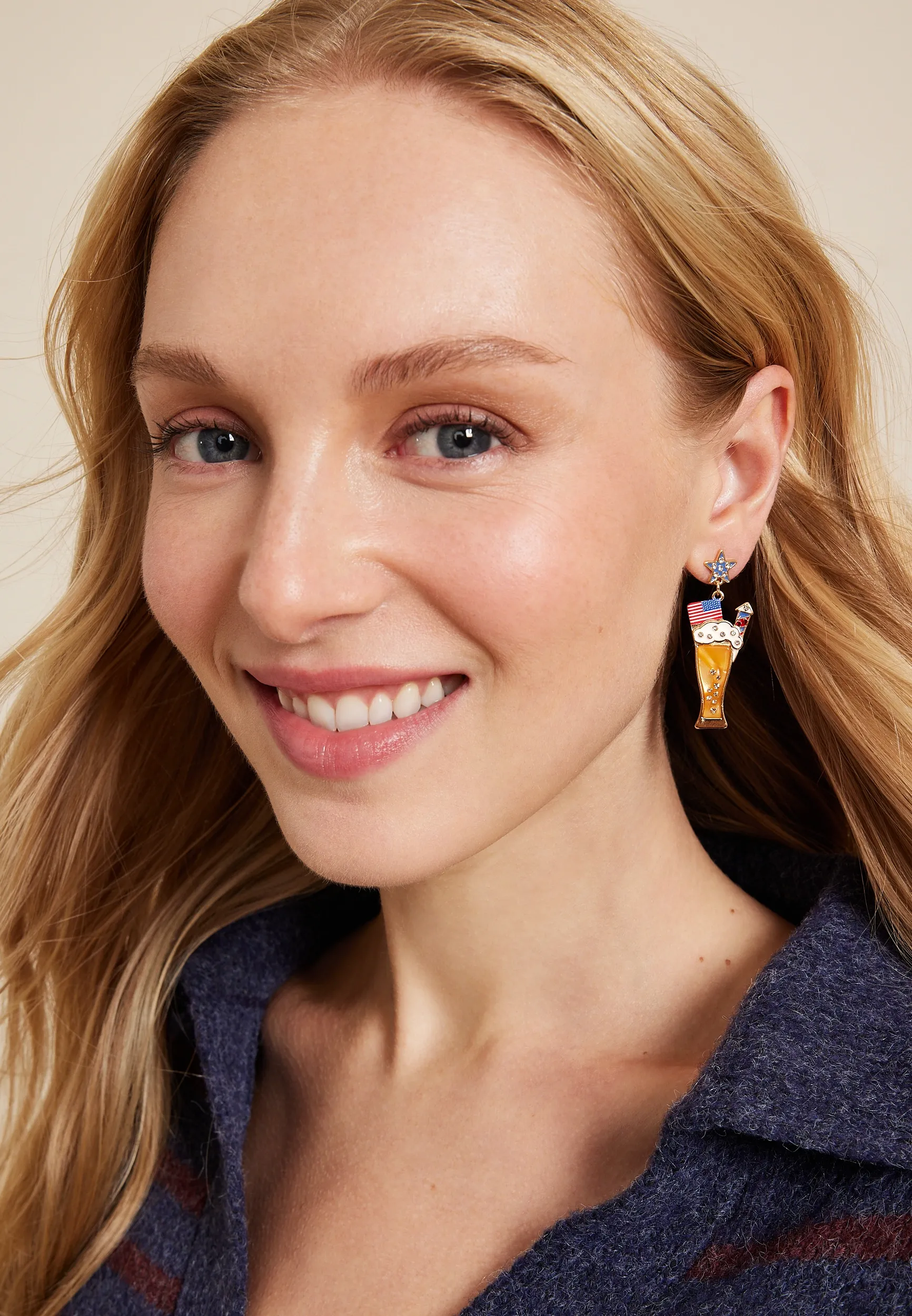 Americana Beer Drop Earrings