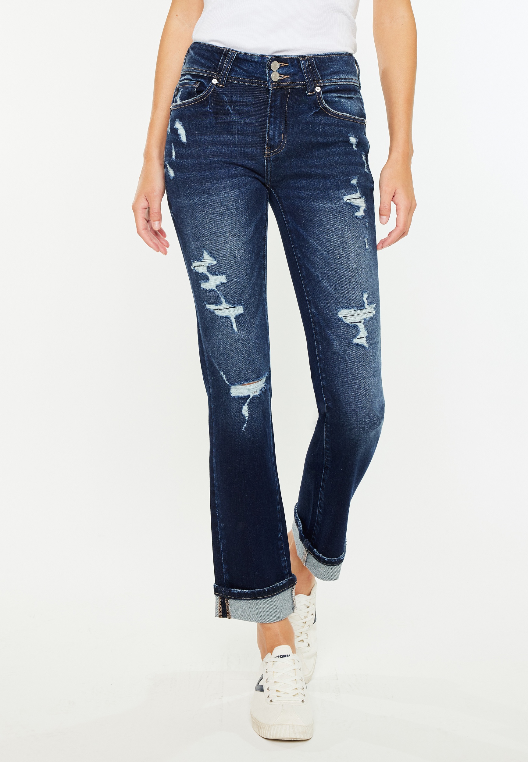 KanCan鈩?Mid Rise Open Ripped Cuff Hem Straight Ankle Jean 17 KanCan鈩?Mid Rise Open Ripped Cuff Hem Straight Ankle Jean