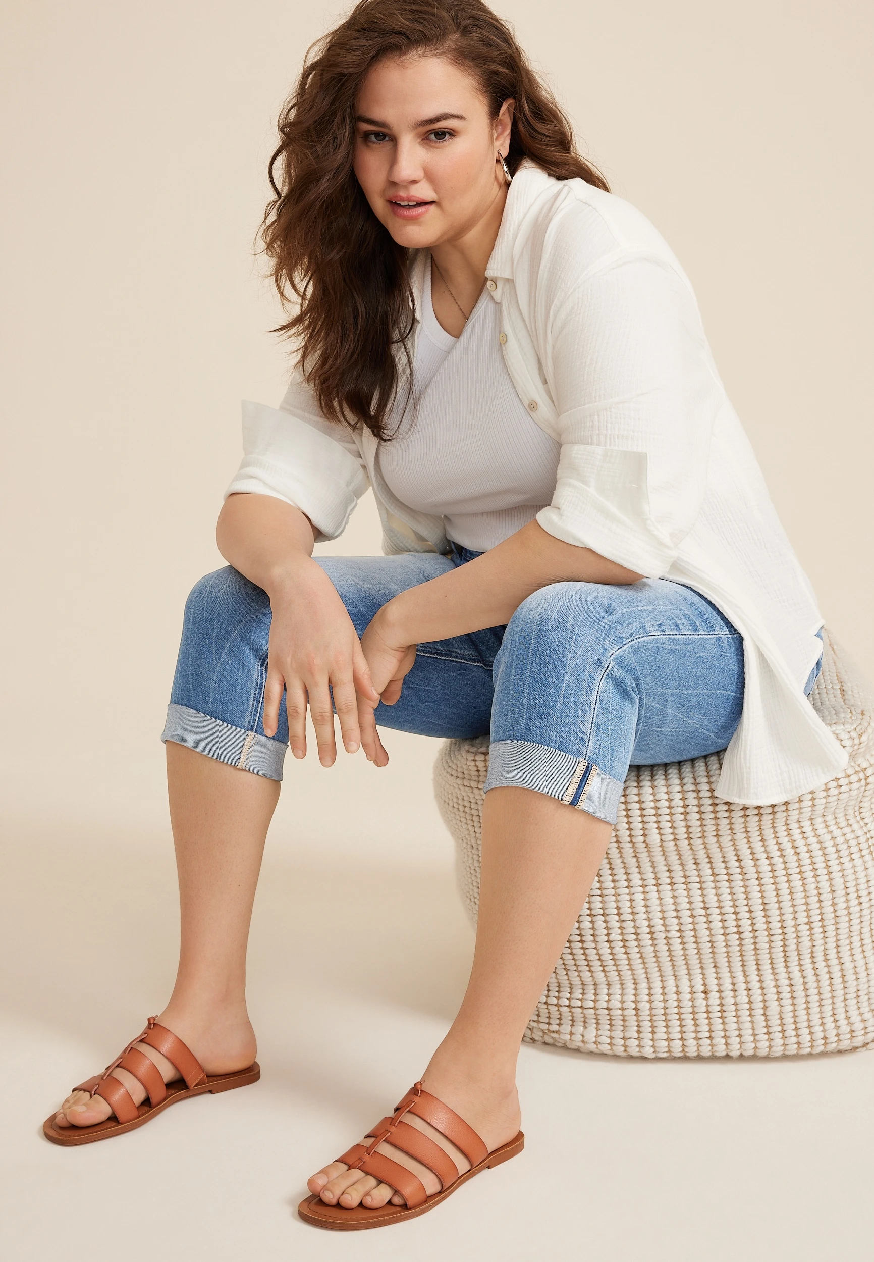 Plus Size KanCan鈩?High Rise Rolled Hem Capri 12 Plus Size KanCan鈩?High Rise Rolled Hem Capri