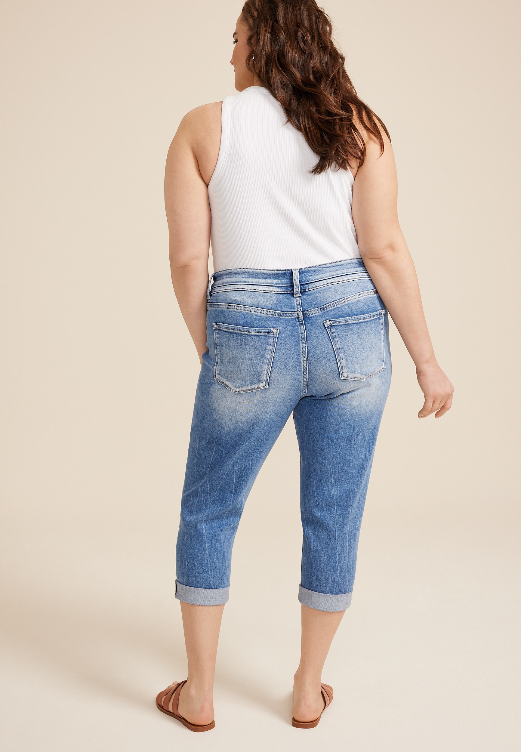 Plus Size KanCan鈩?High Rise Rolled Hem Capri 11 Plus Size KanCan鈩?High Rise Rolled Hem Capri