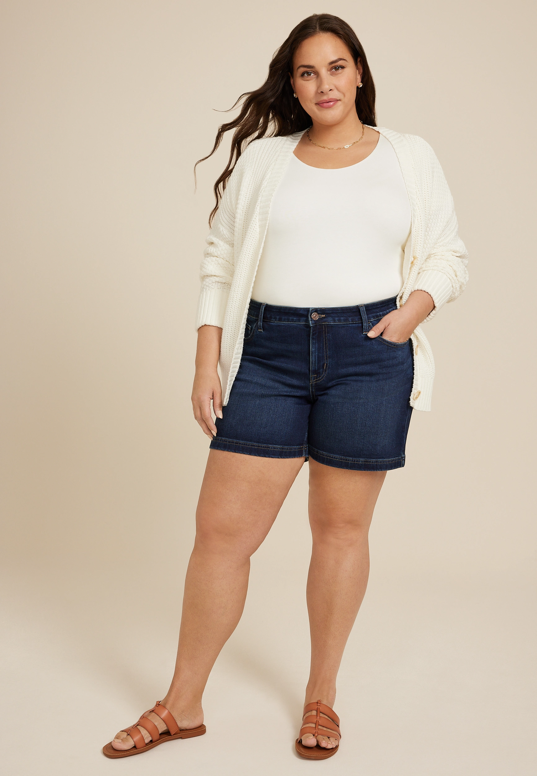 Plus Size m jeans by maurices鈩?Classic Mid Rise 6in Short 1 Plus Size m jeans by maurices鈩?Classic Mid Rise 6in Short