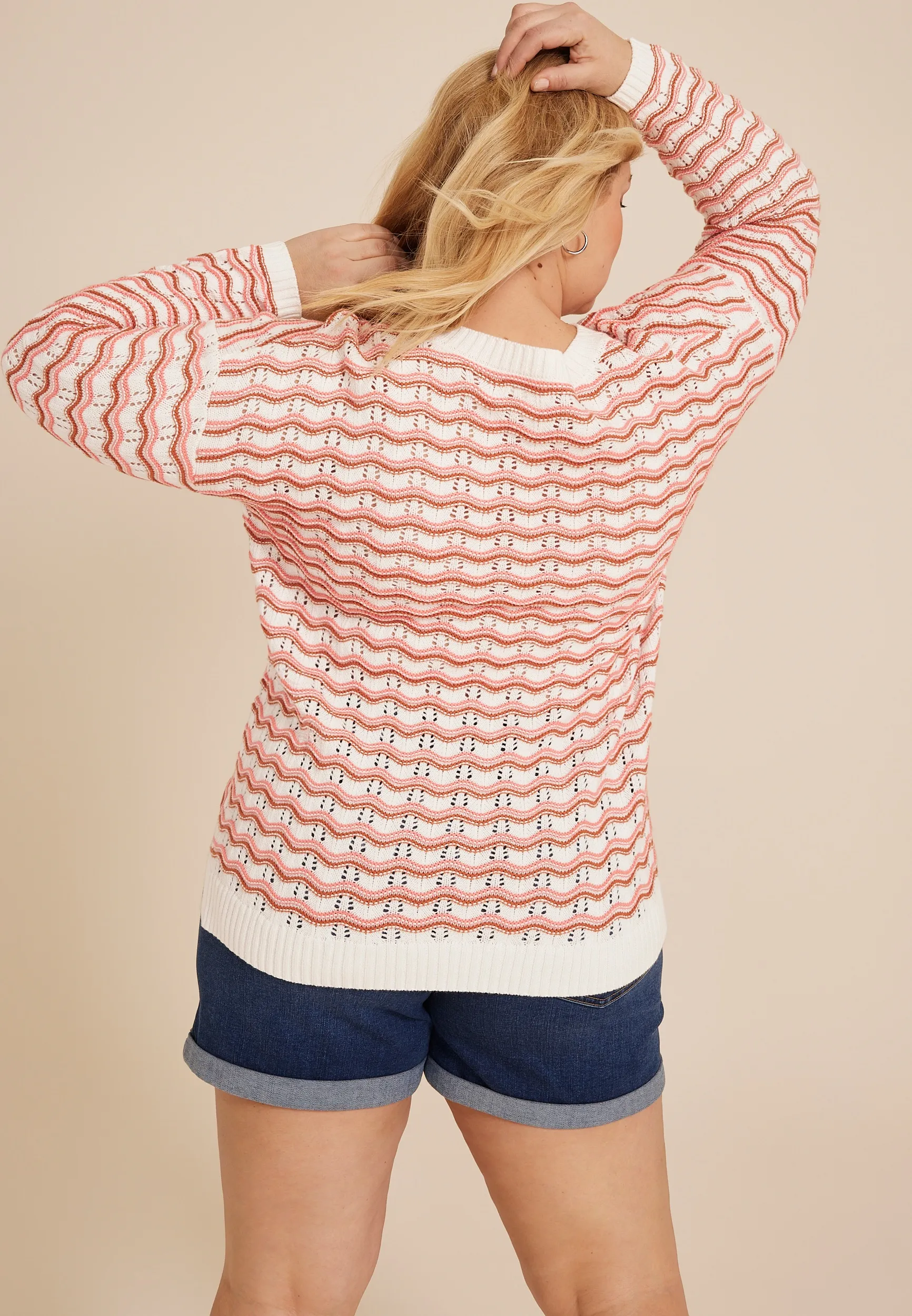 Plus Size Wavy Striped Sweater 11 Plus Size Wavy Striped Sweater