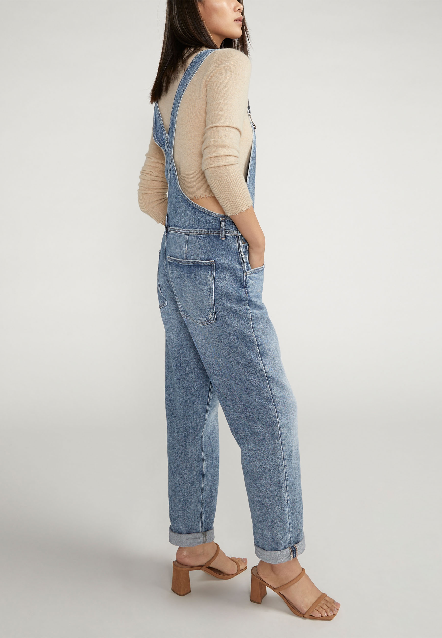 Silver Jeans Co.庐 Low Stretch Baggy Cuffed Hem Straight Overalls 13 Silver Jeans Co.庐 Low Stretch Baggy Cuffed Hem Straight Overalls