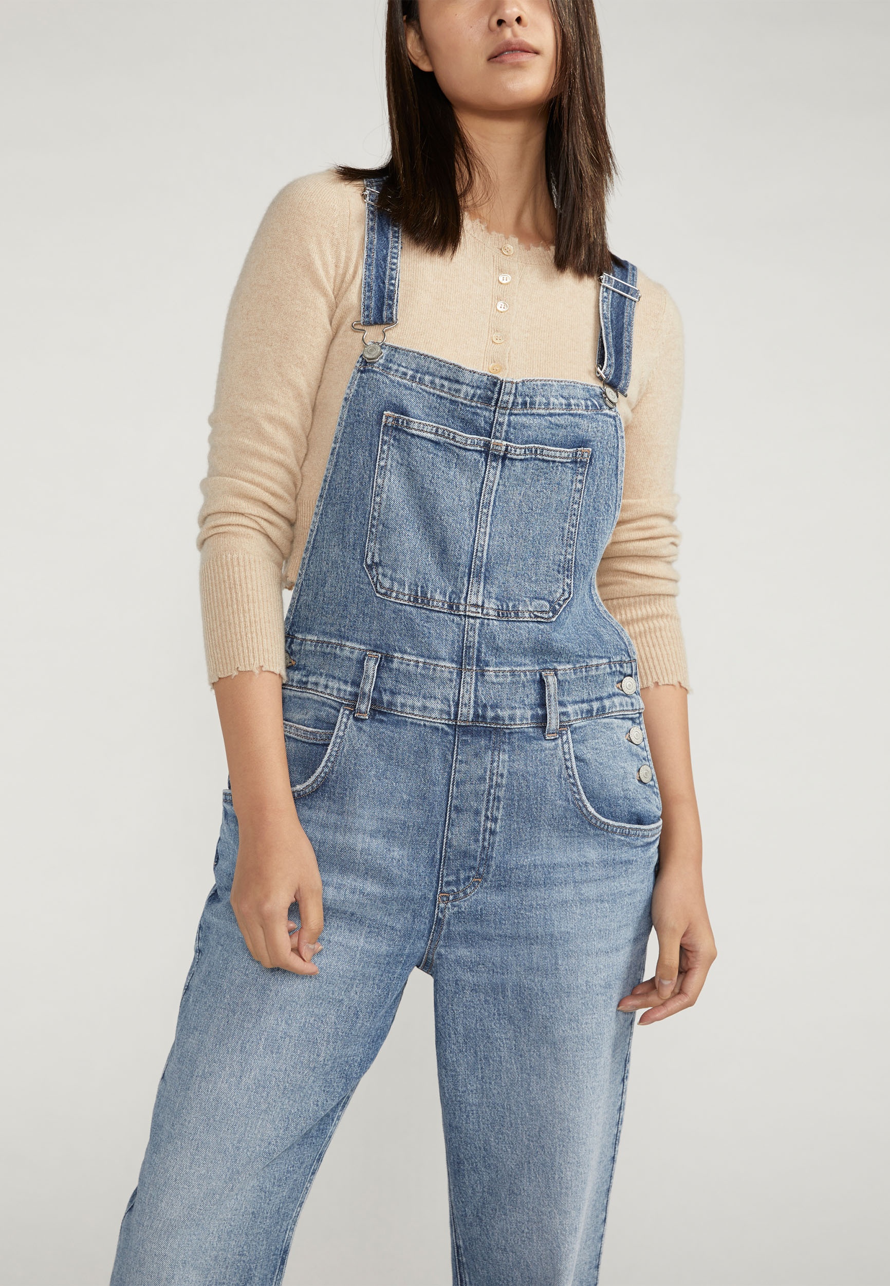 Silver Jeans Co.庐 Low Stretch Baggy Cuffed Hem Straight Overalls 14 Silver Jeans Co.庐 Low Stretch Baggy Cuffed Hem Straight Overalls